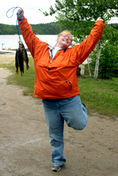 Janette dancing with the fish